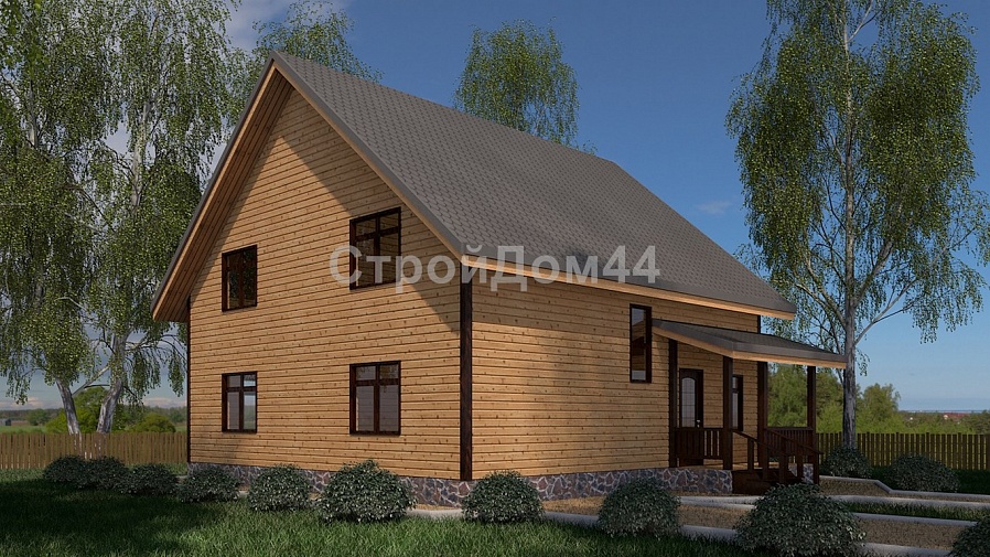 Удобный дом из бруса 10x10м (БД-22)