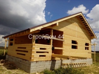 Дом из проф. бруса 140х190мм размером 9.5х9.7м, построенный в июне 2018г.в г.Ярославль