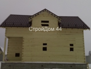 Дом из проф. бруса 145х145мм размером 7х9м по проекту №70 с изменением, построенный в январе 2018г. в Серпуховском районе