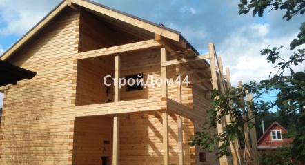 Дом из проф.бруса 140х140 мм размером 6х8 м, построенный в Серпуховском р-не в июле 2020