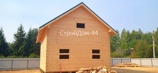 Дом 7х9м из проф.бруса 140х190мм построенный в августе 2022 в Талдомском р-не
