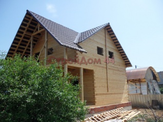 Дом из проф. бруса 145х145 мм размером 9х9 м построенный в Балашихинском р-не в мае 2015г