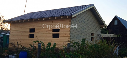 Дом 6х8м из проф.бруса 140х140мм построенный в Чеховском р- не в сентябре 2023