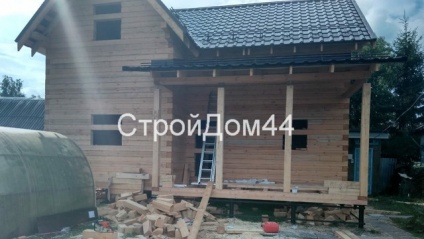 Дом из обычного бруса 150х150мм размером 7х9м построенный в июне 2018г. в Ногинском р-не