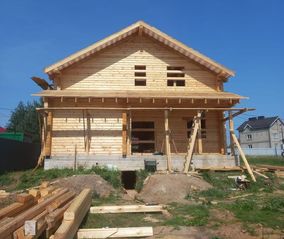 Дом из проф.бруса 140х190мм 11х13м построенный в Сергиево Посаде в августе 2021