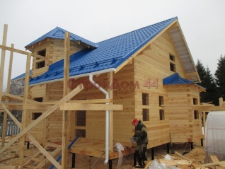 Дом из проф. бруса 145х145 мм размером 8х10 м построенный в феврале 2015г. в г.Дубна