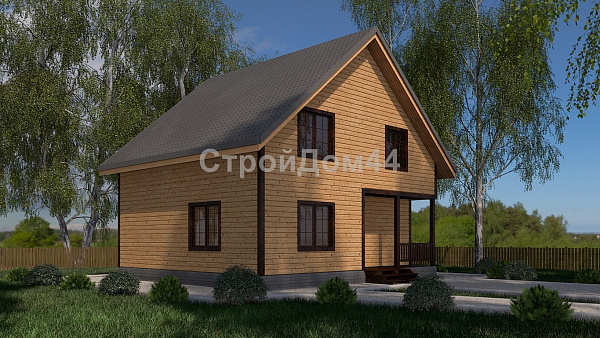 Стандартный дом из бруса 8x9 м² (БД-23)