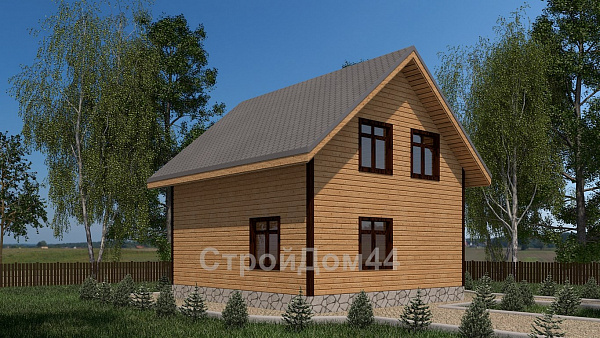 Дом из бруса с террасой 7х7,5 м² (БД-4)