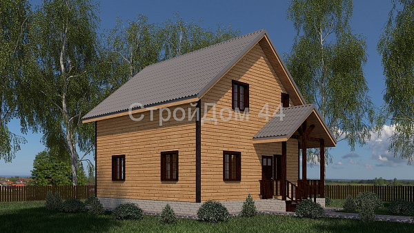 Дом из бруса эконом-класса 8х8 м² (БД-56)