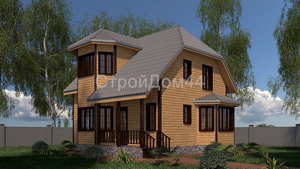 Дом из бруса с котельной 10x8,5м²(БД-61)