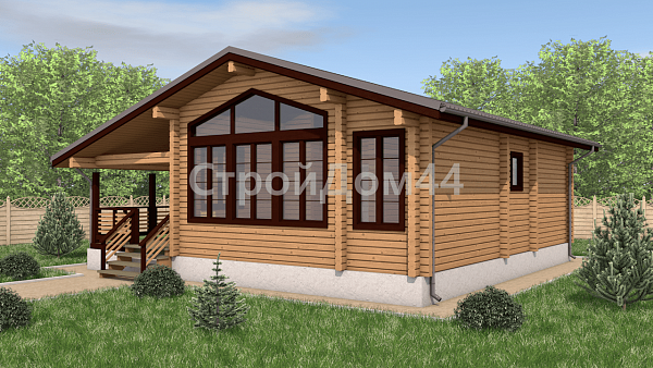 Одноэтажный дом из бруса 10х9.5 м² (ДБ-88)