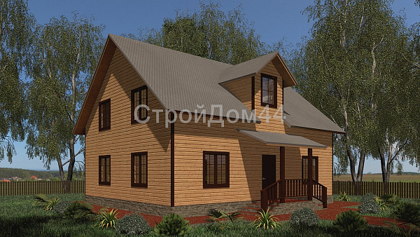 Дом из бруса с котельной 9x11м² (БД-28)