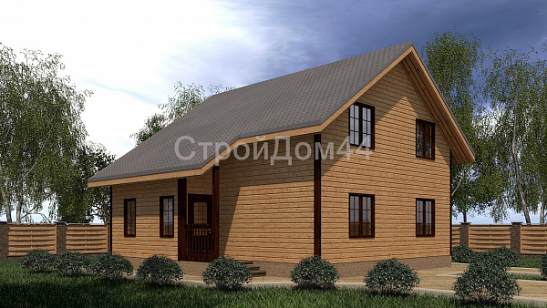 Дачный дом из бруса 9x9,5м² (БД-25)