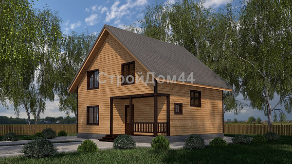 Стандартный дом из бруса 8x9 м² (БД-23)