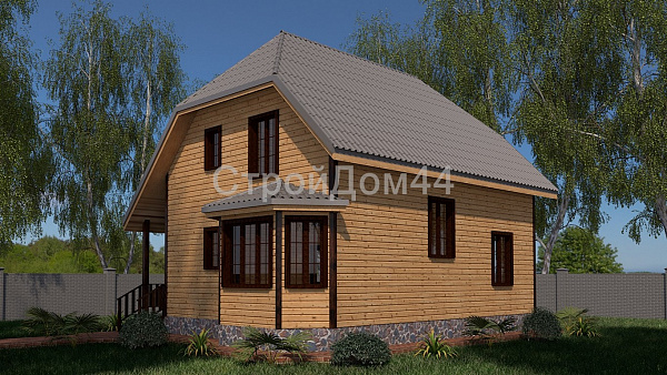 Дом из бруса с котельной 10x8,5м²(БД-61)