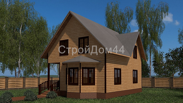 Удобный дом из бруса 7x10 м² (БД-46)