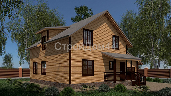 Элитный дом из бруса 12x10м²(БД-70)