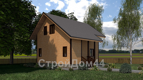 Летний дом из бруса 8×7,5 м² (БД-1)