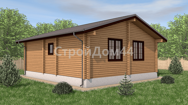 Одноэтажный дом из бруса 10х9.5 м² (ДБ-88)
