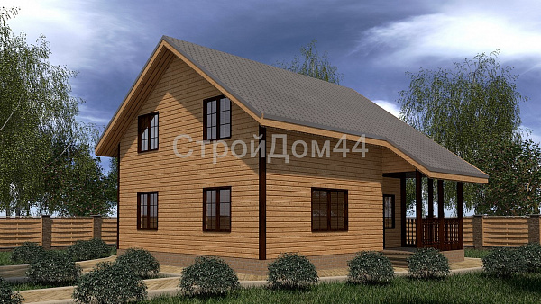 Дачный дом из бруса 9x9,5м² (БД-25)