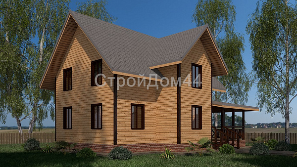 Дом из бруса с котельной 9x12м² (БД-33)
