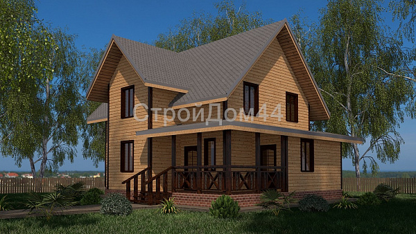 Дом из бруса с котельной 9x12м² (БД-33)