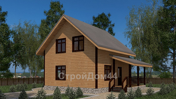 Дом из бруса с террасой 7х7,5 м² (БД-4)