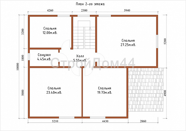 Дом из бруса с котельной 10x12,5м² (БД-29)
