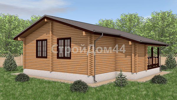 Одноэтажный дом из бруса 10х9.5 м² (ДБ-88)
