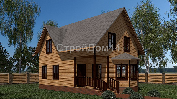 Удобный дом из бруса 7x10 м² (БД-46)