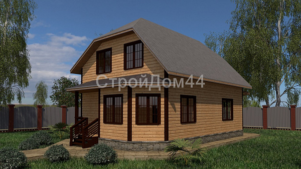 Современный дом из бруса 8x11 м² (БД-48)