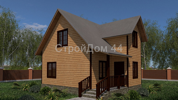 Дом из бруса с мансардой 8x10м² (БД-31)