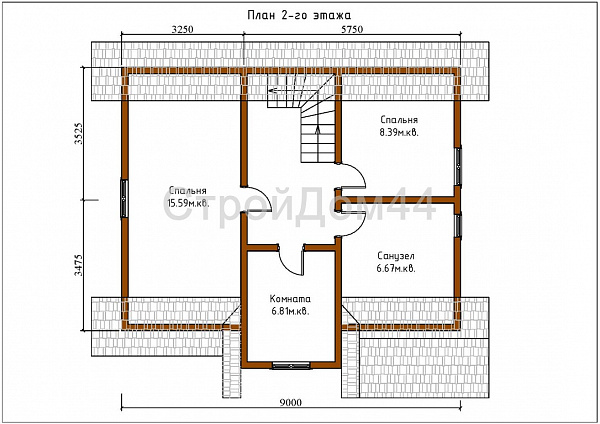 Недорогой дом из бруса 9x8м² (БД-32)
