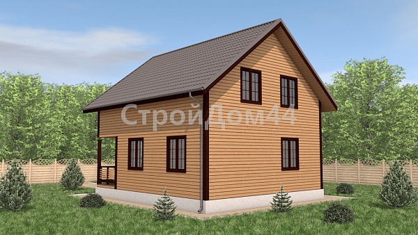 Двухэтажный дом из бруса 8х9 м² (ДБ-95)
