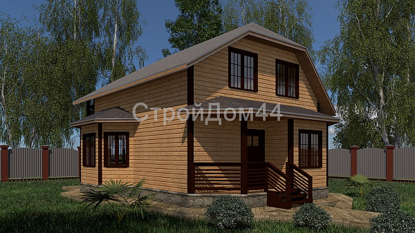 Современный дом из бруса 8x11 м² (БД-48)