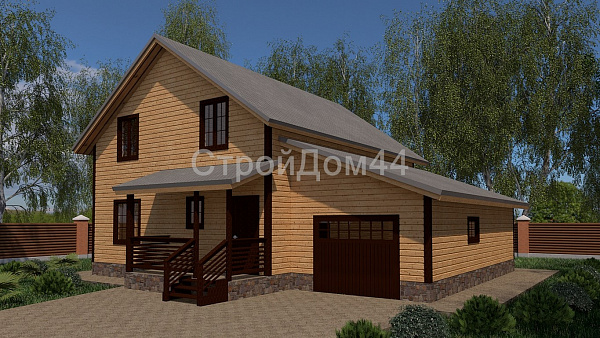 Элитный дом из бруса 12x10м²(БД-70)