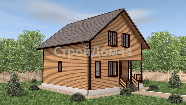 Двухэтажный дом из бруса 8х9 м² (ДБ-95)