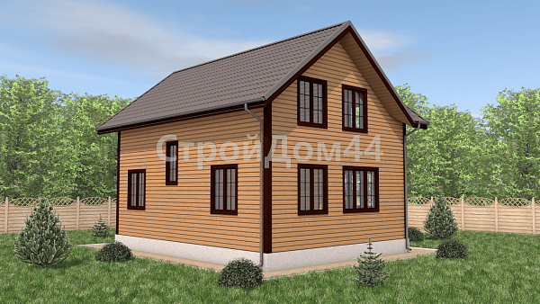 Дом из бруса 7х9 м² с террасой 2х5 м²  (ДБ-94)