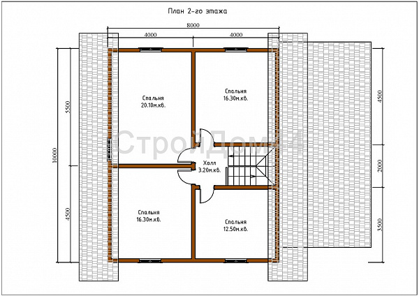 Элитный дом из бруса 12x10м²(БД-70)